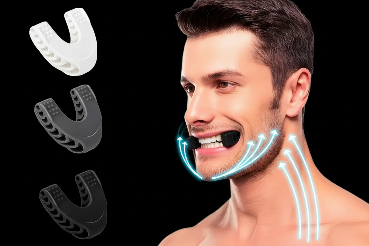 Exerciseur de mâchoire sur fond noir