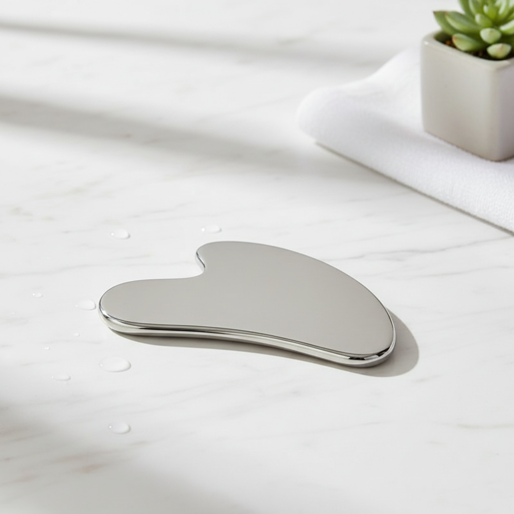 Gua Sha sur marbre blanc