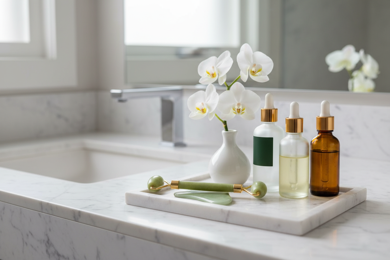 Routine beauté avec orchidées