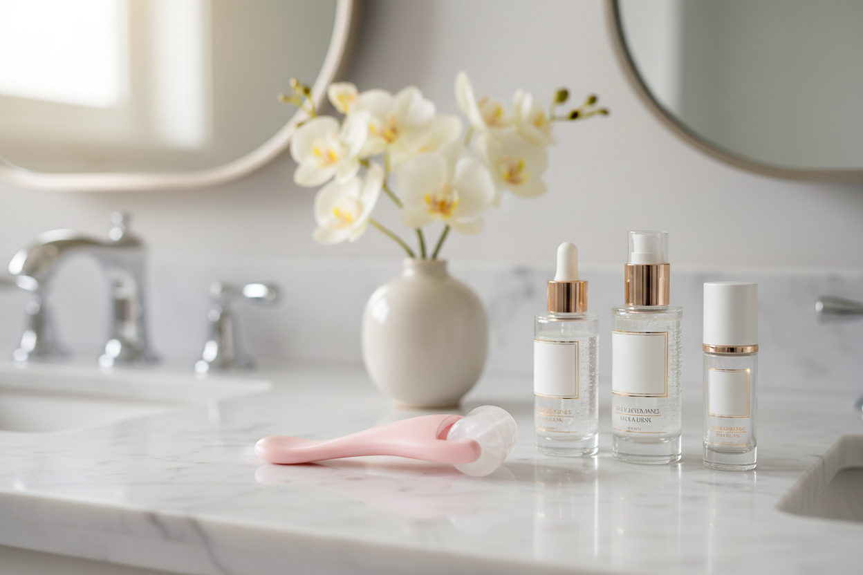 Routine beauté avec orchidées