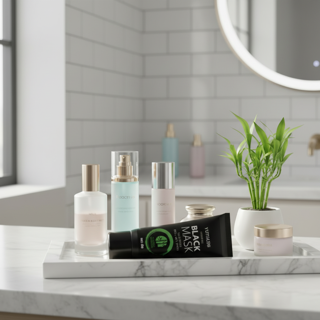 Routine spa avec logo bambou visible